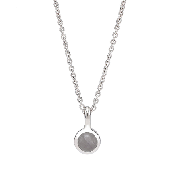 Rhd. sølvkæde SWEETS52 grey moonstone 5mm from Nordahl