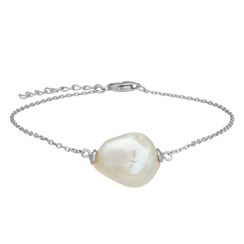 Rhd. sølv armbånd BAROQUE52 ferskvandsperle 14mm from Nordahl