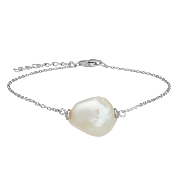 Rhd. sølv armbånd BAROQUE52 ferskvandsperle 14mm from Nordahl
