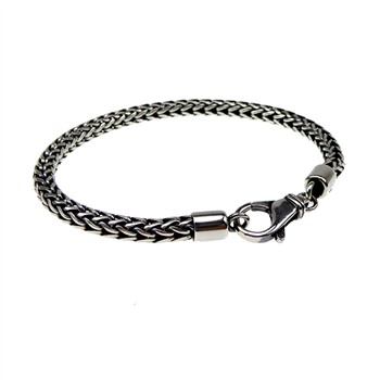Ø 5,3mm Rævekæde i Let Oxyderet Sterlingsølv Armbånd & Halskæde 25cm from San - Links of Joy