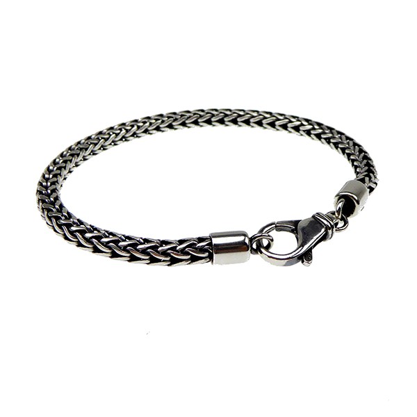 Ø 5,3mm Rævekæde i Let Oxyderet Sterlingsølv Armbånd & Halskæde 19cm from San - Links of Joy