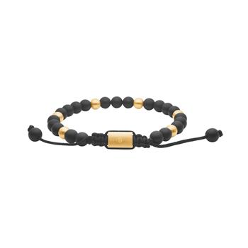 SON armbånd mat sort agate og stål IP gold from Son of Noa