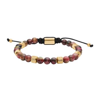 SON armbånd mix farve tigerøje og stål IP gold from Son of Noa