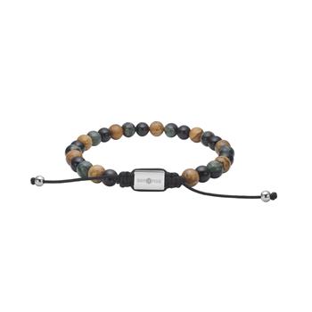 SON armbånd kambala jaspis/picture stone/sort agat og stål 4mm, 19-25cm from Son of Noa