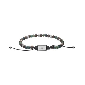SON armbånd moss agate/ilmenite bronzitite og stål 4mm, 19-25cm from Son of Noa
