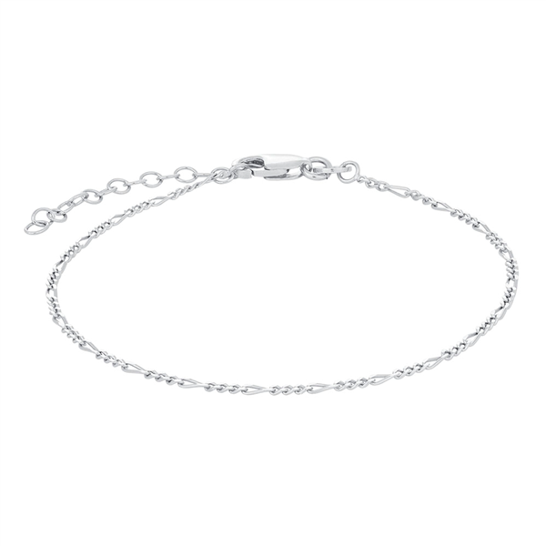 Rhod. sølvarmbånd FIGARO52 1,2mm  from Nordahl