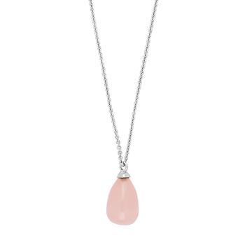Rhd. sølv vedhæng SWEETS52 rosa quartz  from Nordahl