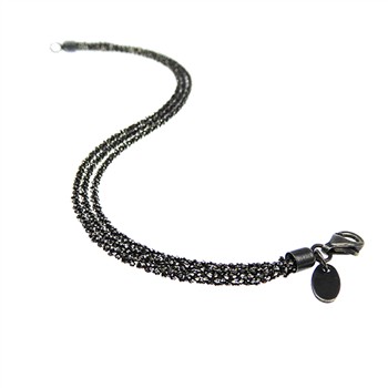 Armbånd & Halskæde - 3 rækket DiamondCut & Oxyderet 22cm from San - Links of Joy