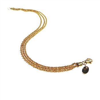 Armbånd & Halskæde - 3 rækket DiamondCut & Forgyldt 22cm from San - Links of Joy
