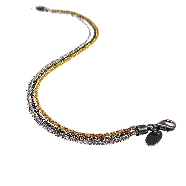 Armbånd & Halskæde - 3 rækket DiamondCut & 3 farvet 19cm from San - Links of Joy