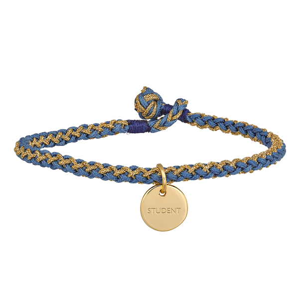 Håndflettet armbånd 16,5cm STUDENT blå FG  from Nordahl