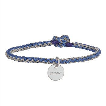 Håndflettet armbånd 16,5cm STUDENT blå sølv  from Nordahl
