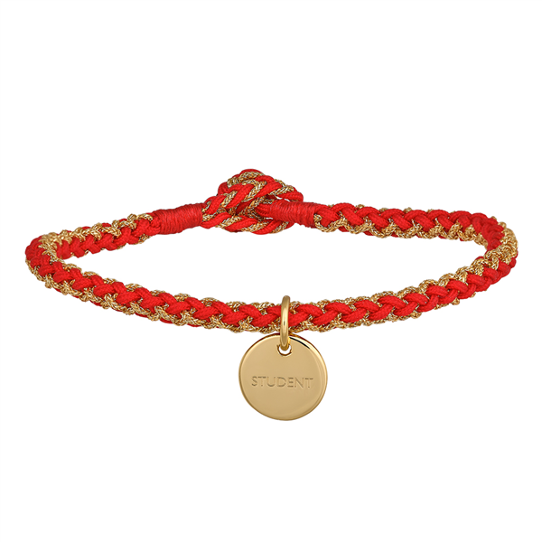 Håndflettet armbånd 16,5cm STUDENT rød FG  from Nordahl