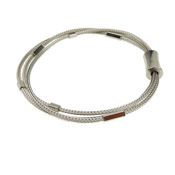 Armbånd & halskæde - 3 rk.rævekæde med Magnetlås & Rhodineret 22cm from San - Links of Joy