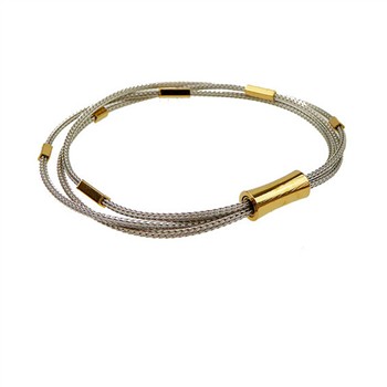 Armbånd & halskæde - 3 rl. rævekæde med magnetlås - Rhodineret/forgyldt 21cm from San - Links of Joy