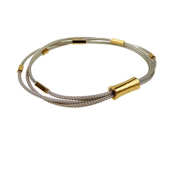 Armbånd & halskæde - 3 rl. rævekæde med magnetlås - Rhodineret/forgyldt 21cm from San - Links of Joy
