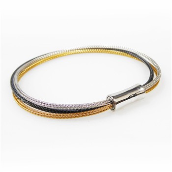 Armbånd & halskæde - 3 rk. sort/rhodium/forgyldt Sterlingsølv 21cm from San - Links of Joy