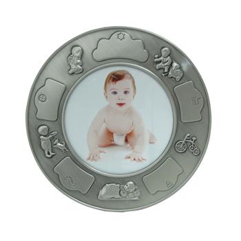 Fortinnet fotoramme (rund) m. drenge from Noa Kids