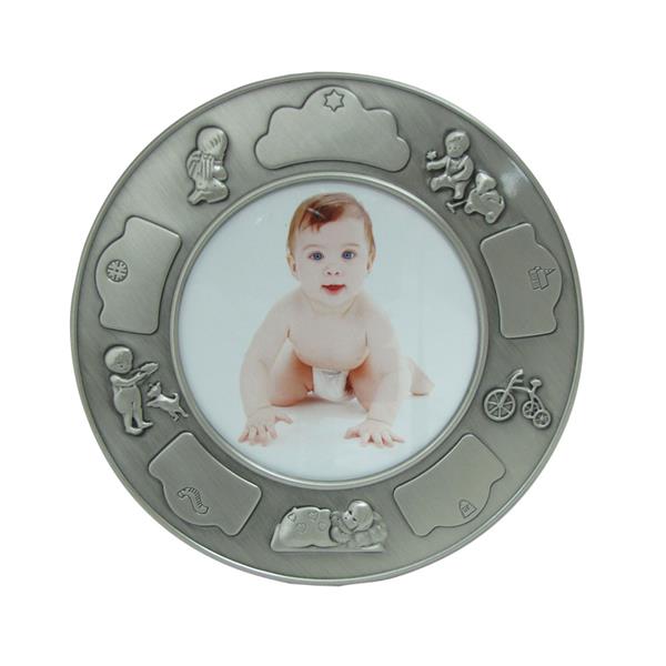 Fortinnet fotoramme (rund) m. drenge from Noa Kids