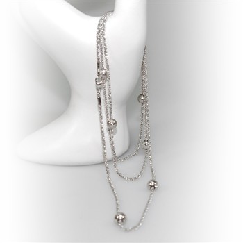 Halskæde - Lang kæde 70-90cm m.6 stk Magic Beads-Ø6mm 90cm from San - Links of Joy