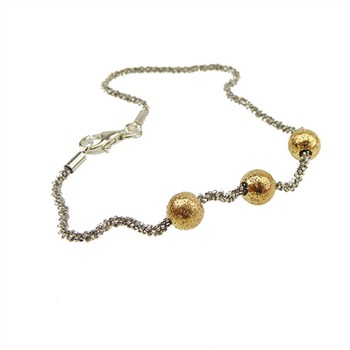 Armbånd & halskæde m. 3 stk Magic Beads Ø6mm 21cm from San - Links of Joy