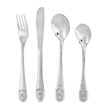 Rustfrit stål bestik m. bamser from Noa Kids