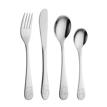 Rustfrit stål bestik m. drage inkl. bamse from Noa Kids