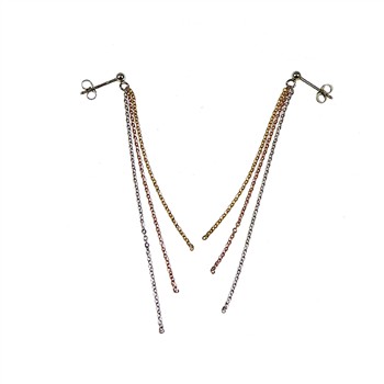 Øreringe - DiamondCut 3 farvet Sterlingsølv  from San - Links of Joy