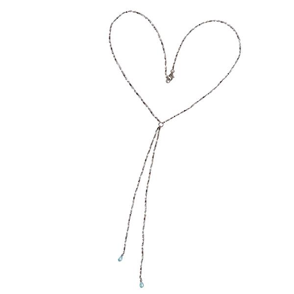 Halskæde i rhodineret sterlingsølv med topas 45cm from San - Links of Joy