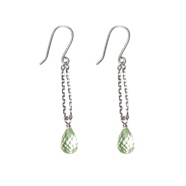 Rhodineret øreringe med Grøn ametyst Pr.par from San - Links of Joy
