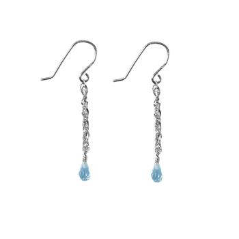 Øreringe i Rhodineret Sterlingsølv med Topas Pr.par from San - Links of Joy