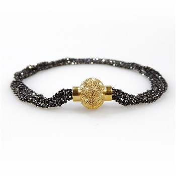 Armbånd & Halskæde med Magnetlås - 4 rk.DiamondCut-Oxyderet/Forgyldt 22cm from San - Links of Joy