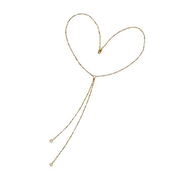 Halskæde i forgyldt sterlingsølv med ferskvandsperler 50cm from San - Links of Joy