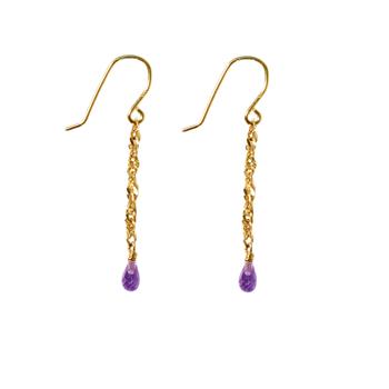 18kt earrings with Faceted Amethyst from San - Links of Joy