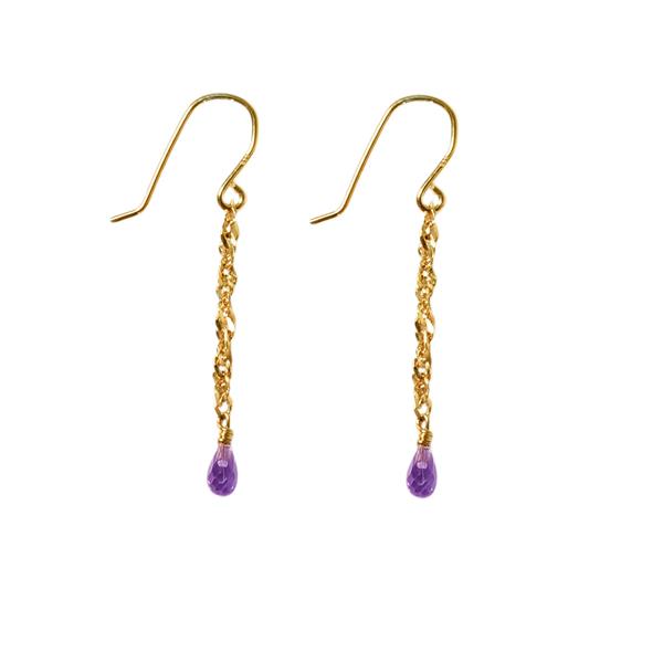 18kt earrings with Faceted Amethyst from San - Links of Joy