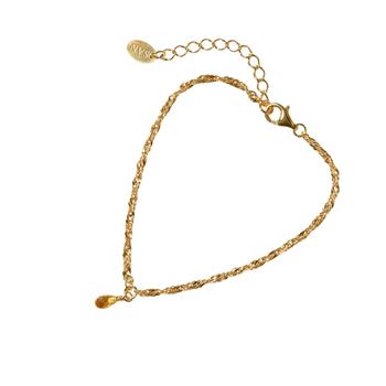 Armbånd i Forgyldt Sterlingsølv med Citrin 18+4cm from San - Links of Joy