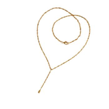 Halskæde i Forgyldt Sterlingsølv med Citrin 50cm from San - Links of Joy