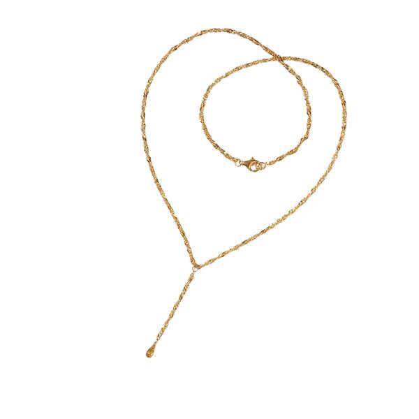 Halskæde i Forgyldt Sterlingsølv med Citrin 42cm from San - Links of Joy