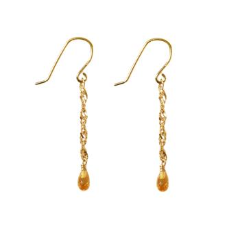 Øreringe i Forgyldt Sterlingsølv med Citrin Pr.par from San - Links of Joy