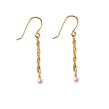 Øreringe i Forgyldt Sterlingsølv med Ferskvandsperle Pr.par from San - Links of Joy