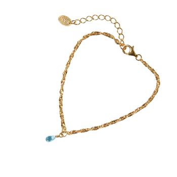 Armbånd i Forgyldt Sterlingsølv med Topas 18+4cm from San - Links of Joy