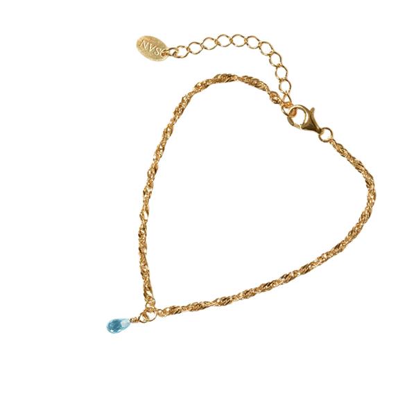 Armbånd i Forgyldt Sterlingsølv med Topas 18+4cm from San - Links of Joy
