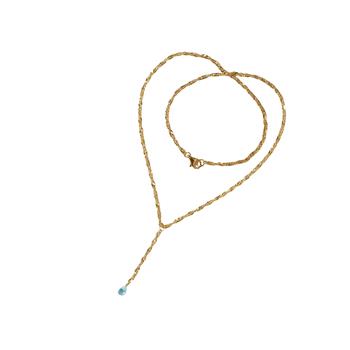 Halskæde i Forgyldt Sterlingsølv med Topas 50cm from San - Links of Joy