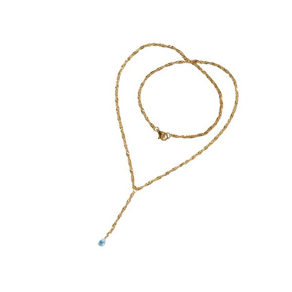 Halskæde i Forgyldt Sterlingsølv med Topas 40cm from San - Links of Joy