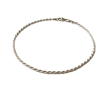 2mm Bjørn Borg - Cordel kæde i Blank sterlingsølv Armbånd & Halskæde 21cm from San - Links of Joy