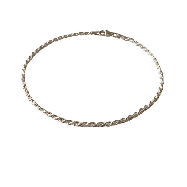 2mm Bjørn Borg - Cordel kæde i Blank sterlingsølv Armbånd & Halskæde 19cm from San - Links of Joy