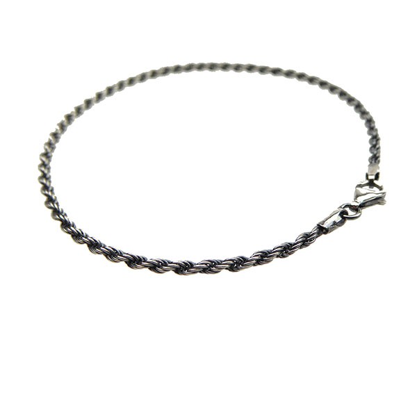 2 mm Bjørn Borg - Cordel kæde i Let Oxyderet Sterlingsølv - Armbånd & Halskæde 20cm from San - Links of Joy