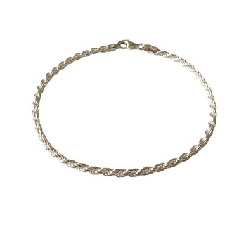 2,5mm Bjørn Borg - Cordel kæde i Blank Sterlingsølv - Armbånd & Halskæde 21cm from San - Links of Joy