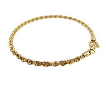 3 mm Bjørn Borg - Cordel kæde i Forgyldt Sterlingsølv - Armbånd & Halskæde 18cm from San - Links of Joy