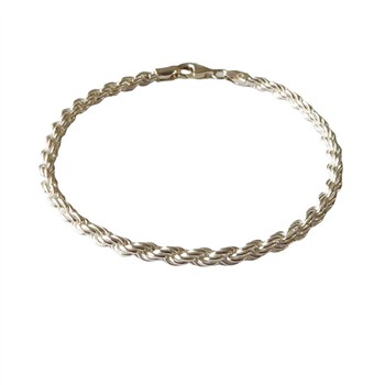 3,5mm Bjørn Borg - Cordel kæde i Blank Sterlingsølv Armbånd & Halskæde 22cm from San - Links of Joy